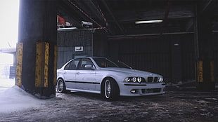 silver sedan, car, BMW, E 39 HD wallpaper