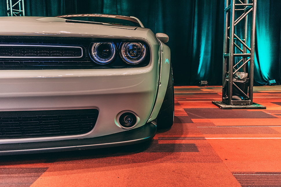 white Chevrolet Camaro, Auto, Headlights, Front view HD wallpaper