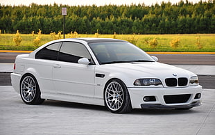 white BMW coupe, white, BMW, car, BMW 3 Series HD wallpaper
