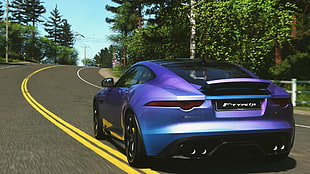 blue and black convertible coupe, Driveclub, car, racing
