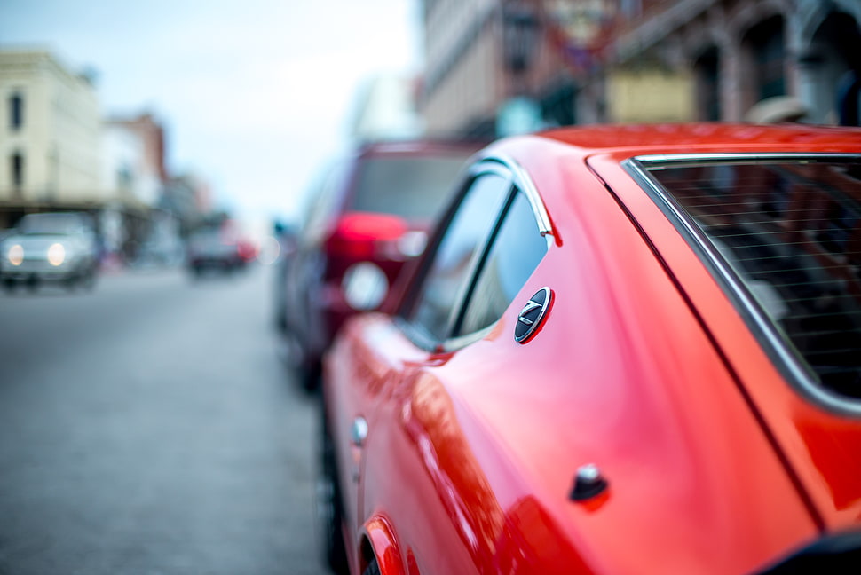 red coupe roof HD wallpaper
