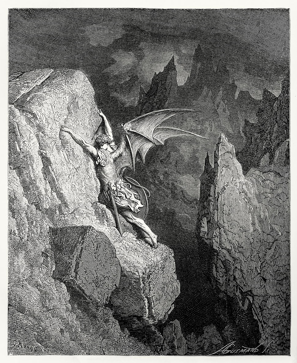 Fallen angel illustration, Satanism, Satan, Gustave Doré HD wallpaper ...