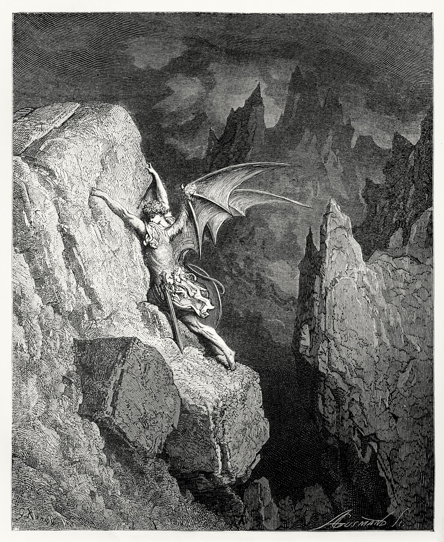 Fallen angel illustration, Satanism, Satan, Gustave Doré HD wallpaper ...