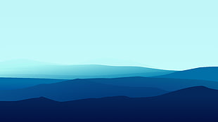 blue and teal illustration HD wallpaper