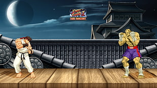 Street Fighter II game Ryu vs sagat HD wallpaper
