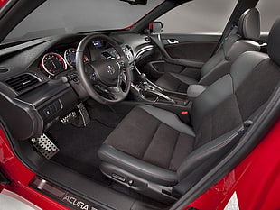 black and red Volkswagen interior HD wallpaper