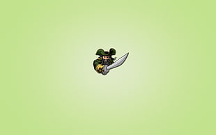 Pirate,  Light green background,  Sword,  One-eyed HD wallpaper