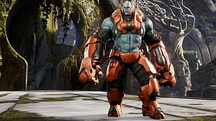 male game character in orange armor