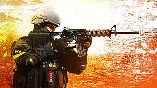 soldier digital wallpaper, Counter-Strike: Global Offensive, M4A4, video games