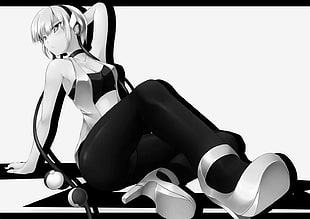 female anime character sitting HD wallpaper