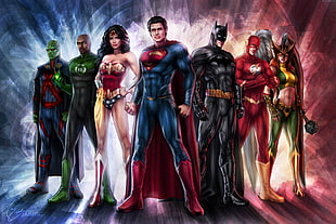 DC Justice League illustration HD wallpaper
