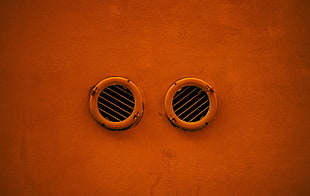 orange metal vent, texture, wall