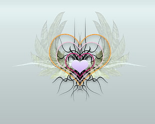 heart with wings digital wallpaper