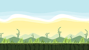 green plants and hills illustration, Angry Birds, video games HD wallpaper