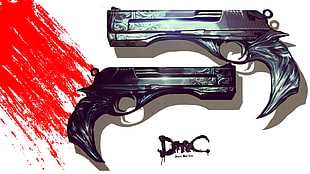 black and gray semi-automatic pistols illustration