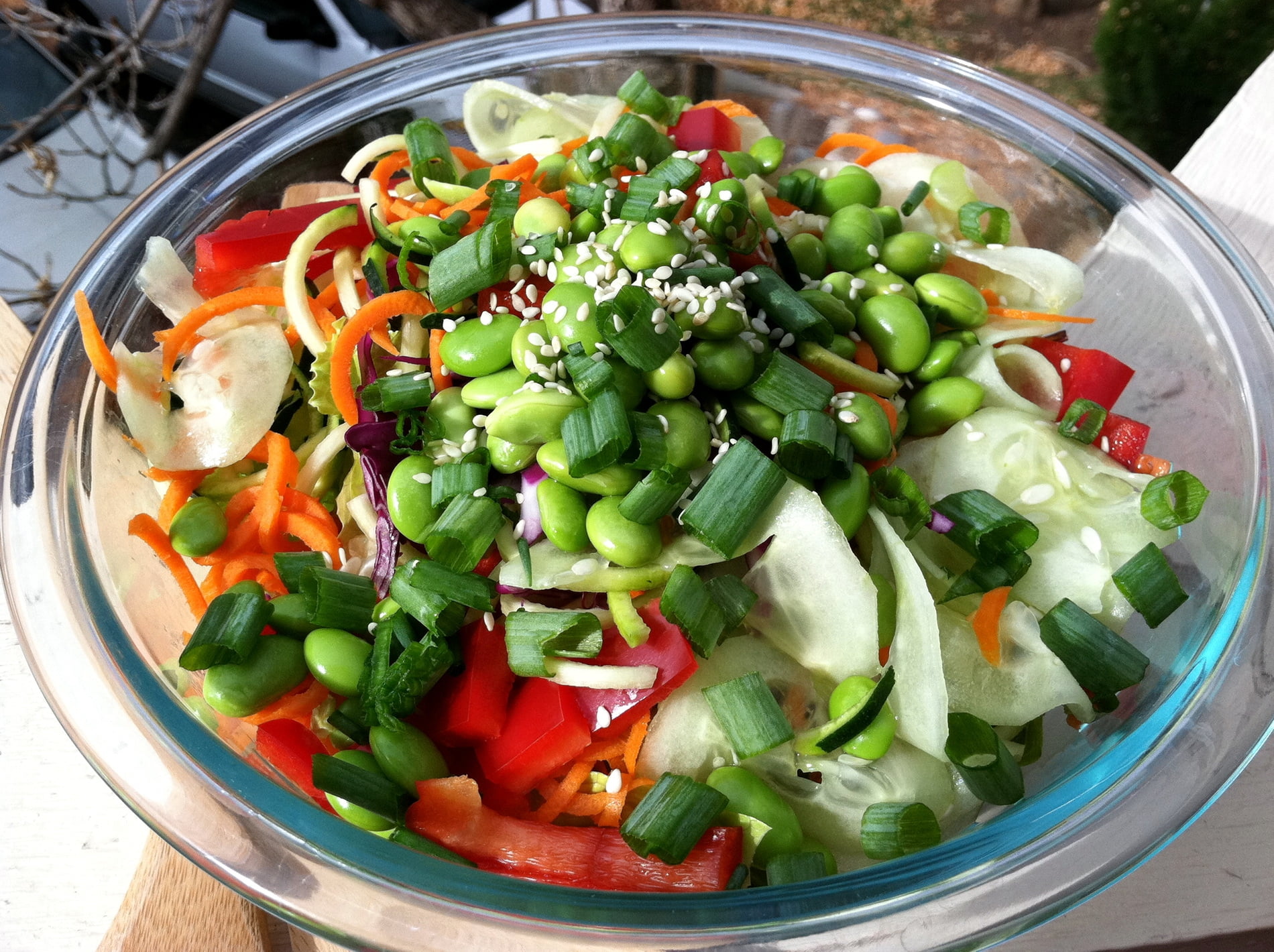 vegetable in clear glass bowl