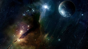 space photo of planet earth, space, Earth, galaxy, digital art