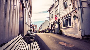 white and black concrete building, Norway, Risør HD wallpaper