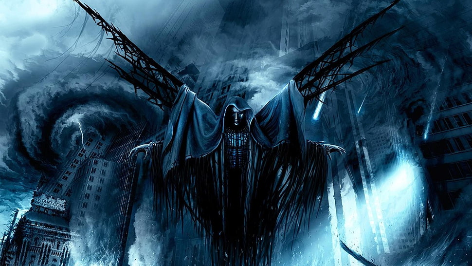 Grim Reaper digital wallpaper, creepy, horror HD wallpaper