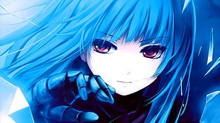 blue haired anime girl