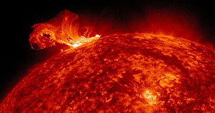 red fire wallpaper, Sun, space