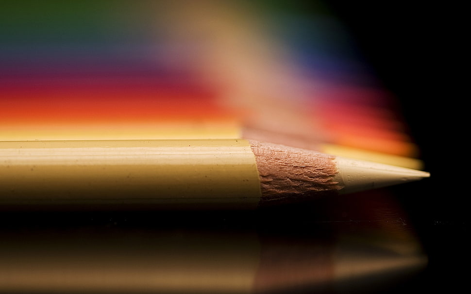 selective focus photography of beige color pencil HD wallpaper