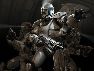 grey robot digital wallpaper, Star Wars, video games