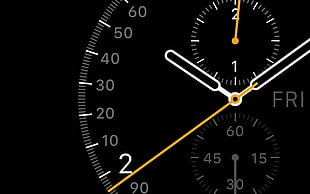 black chronograph watch wallpaper, Apple Inc., Apple Watch, clocks, minimalism