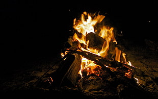campfire, Bonfire, Fire, Flame
