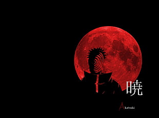 male character with black hair, Naruto Shippuuden, Akatsuki, Tobi, Moon HD wallpaper
