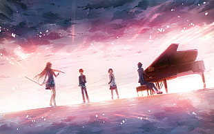 you lie to me on april anime, Shigatsu wa Kimi no Uso, music, piano, violin HD wallpaper