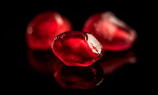 red gemstone, fruit, macro
