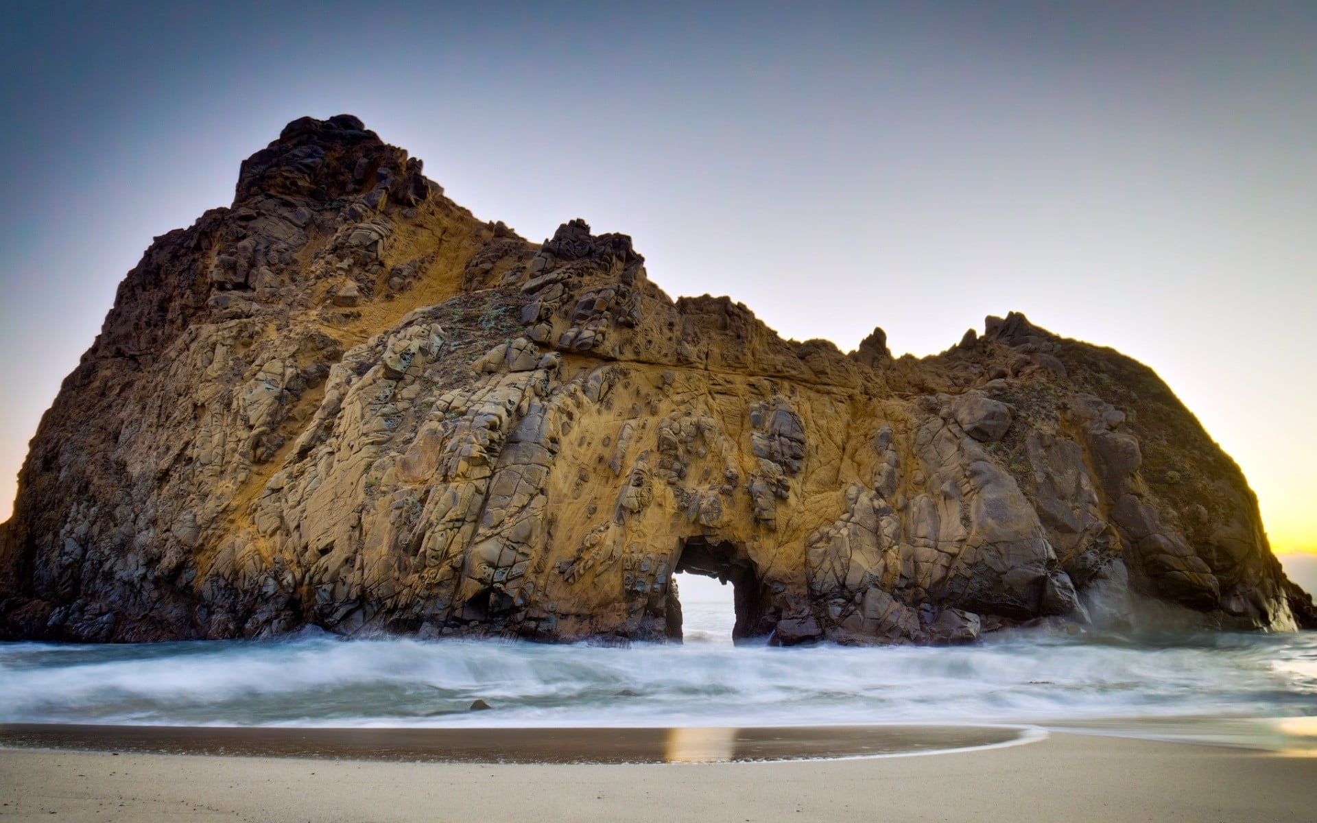 brown rock formation, mountains, rock, mountain pass, sea