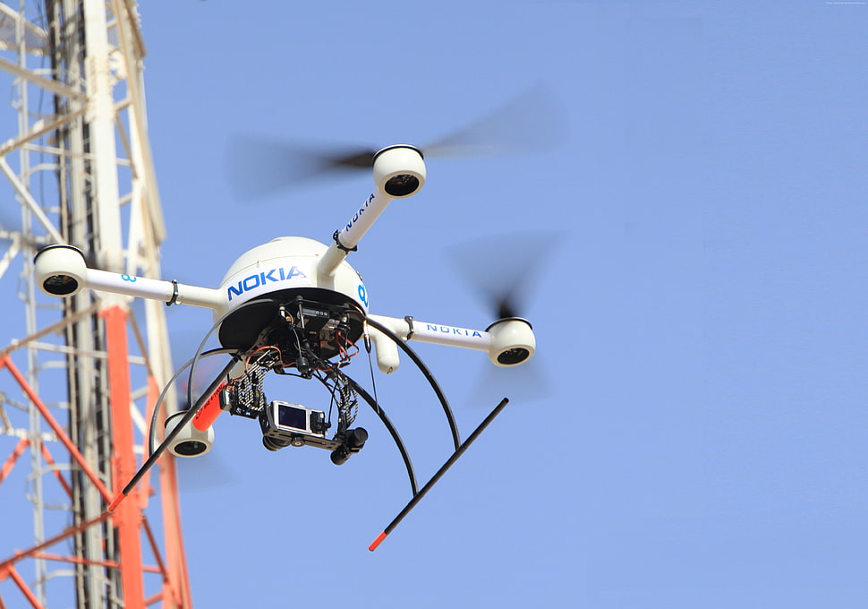 white Nokia camera drone HD wallpaper
