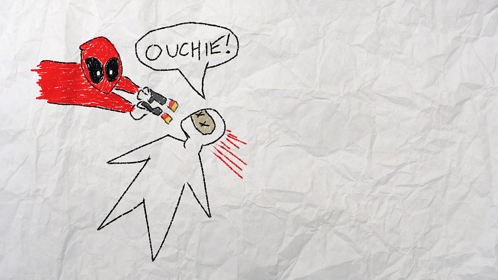 Deadpool illustration, Deadpool, Marvel Comics, paper HD wallpaper