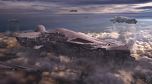 gray war plane wallpaper \, science fiction, artwork