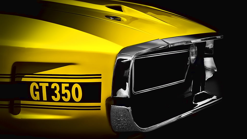 yellow GT 350 car, Ford Mustang, car, yellow cars HD wallpaper