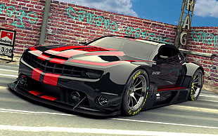 black and red sports car, Camaro, car, Chevrolet
