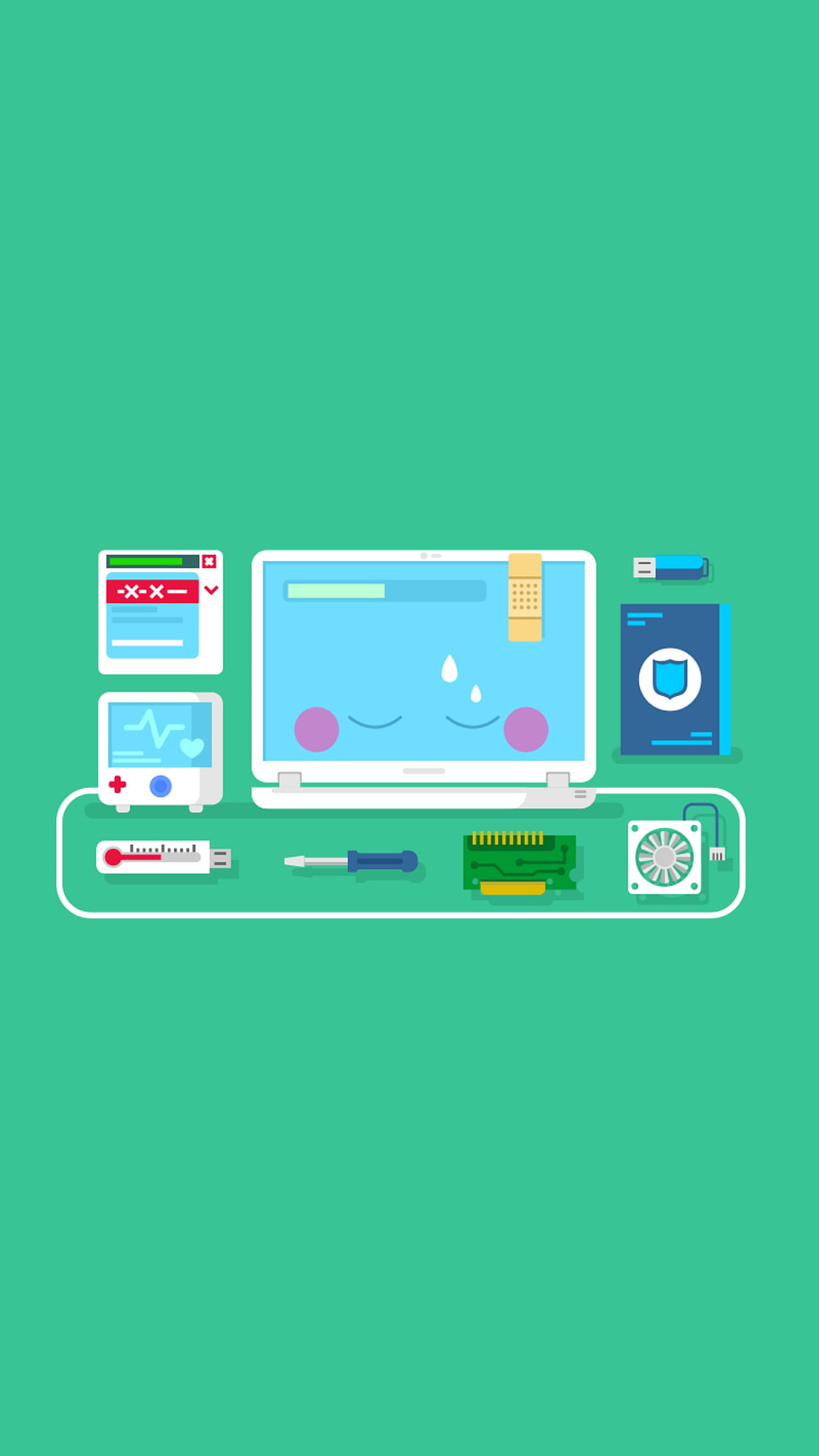 laptop computer illustration, minimalism, vertical HD wallpaper