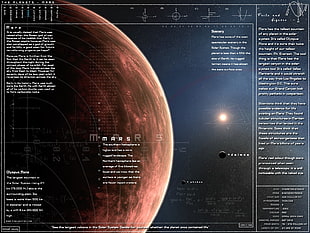 Mars planet chart, infographics, planet, Mars