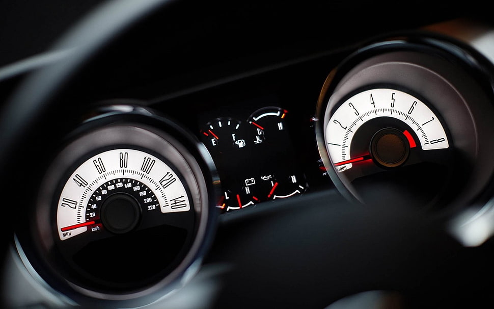 black cluster gauge, car, car interior HD wallpaper