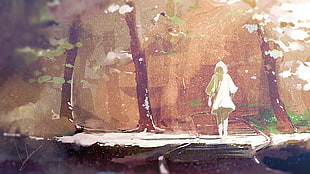 person wearing white hooding painting HD wallpaper