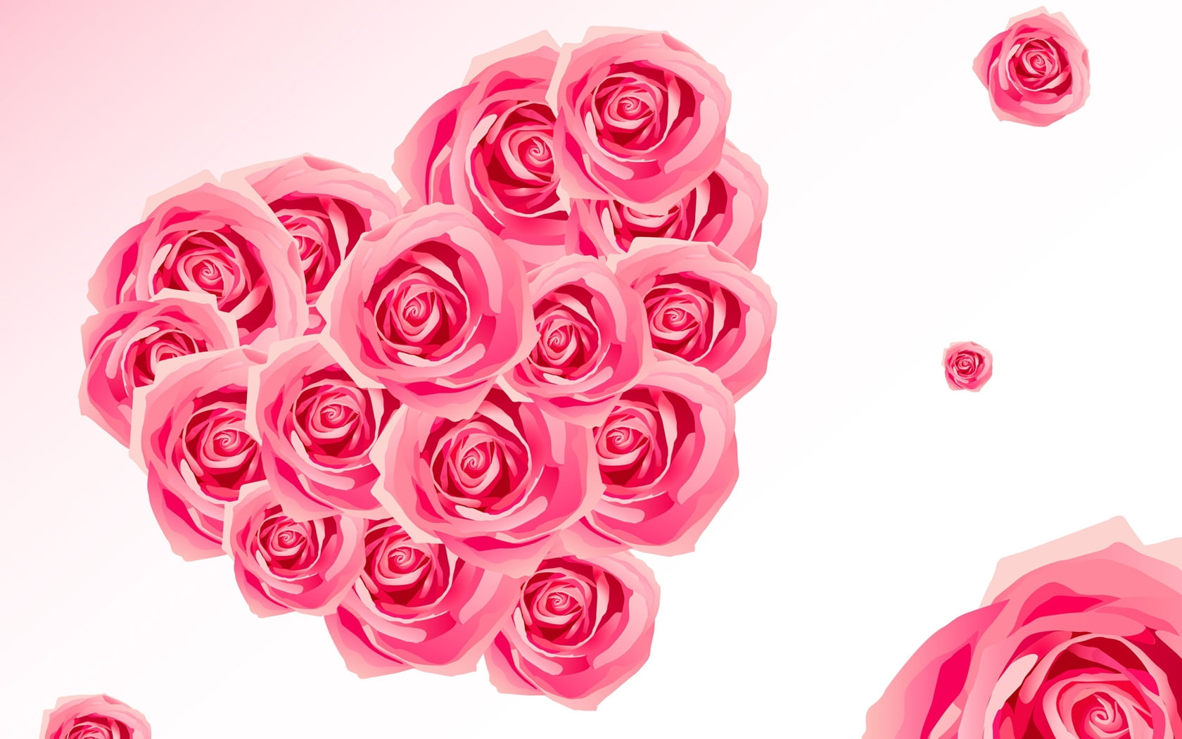 Heart-shaped pink rose graphic HD wallpaper | Wallpaper Flare