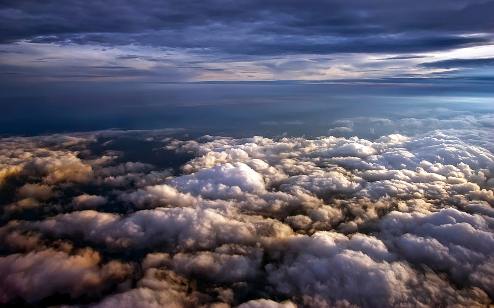 white cloudy sky, landscape HD wallpaper