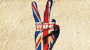 The Who United Kingdom flag printed peace hand sign illustration HD wallpaper
