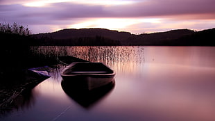 Boat,  Smooth surface,  Surface,  Grass HD wallpaper