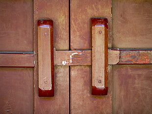 brown wooden door HD wallpaper