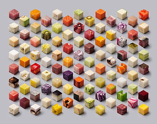 assorted-color cubes