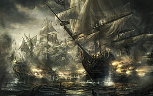 sailing ship on body of water poster, Empire: Total War, war, old ship, ship