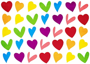 assorted-color heart illustration